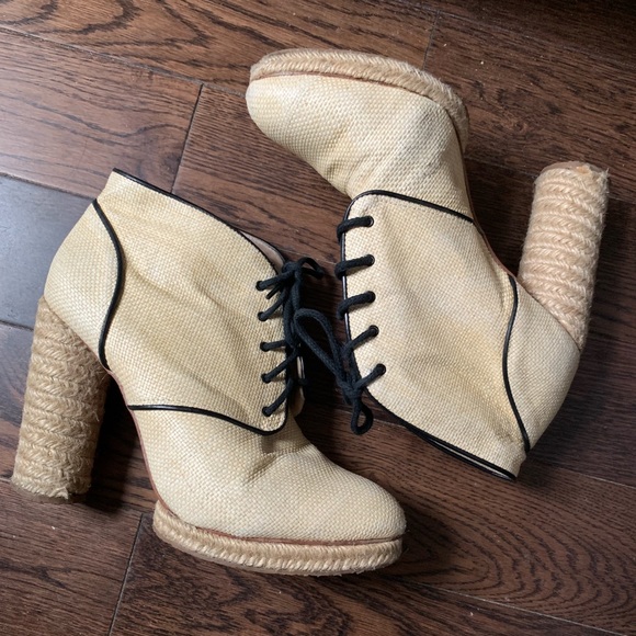Loeffler Randall Nadia espadrille Laceup Booties - Picture 1 of 7